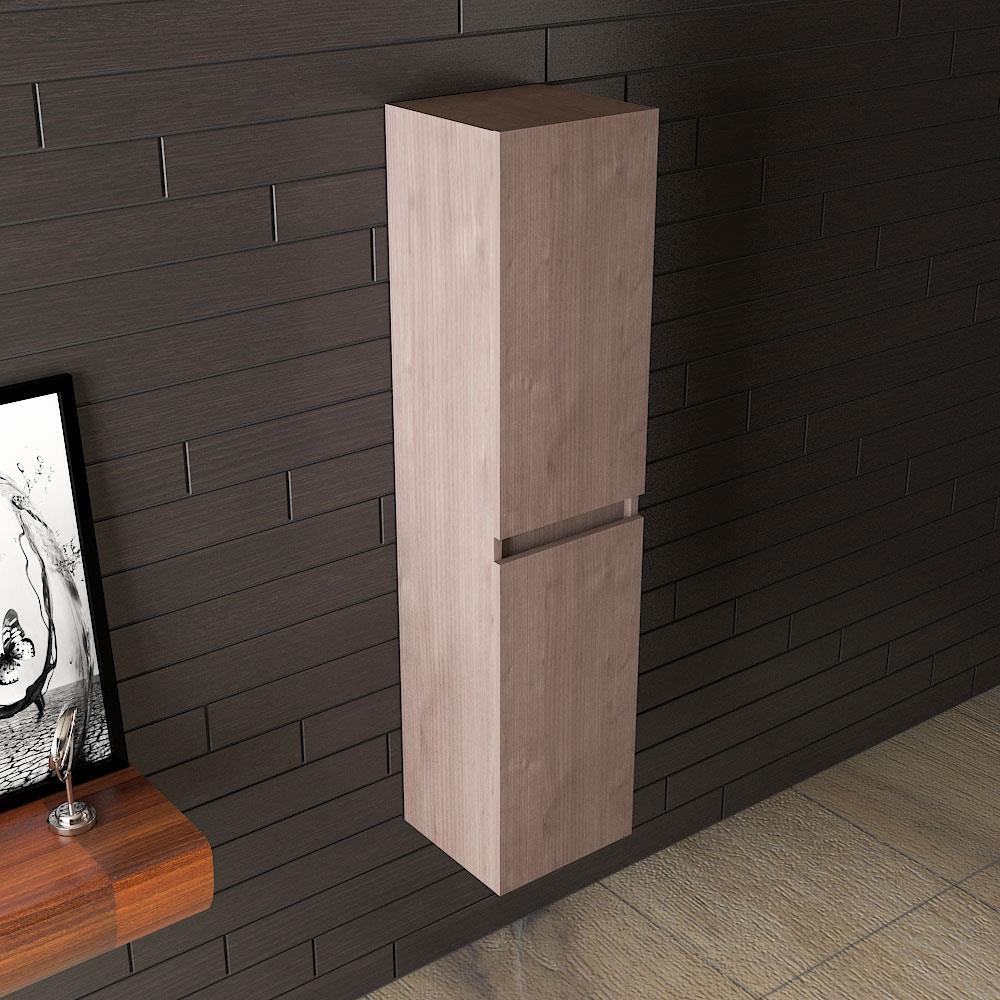 Alpenberger Lugano-H-150 Hochschrank, 2 Türen mit Softclose Funktion, Farbe Braun