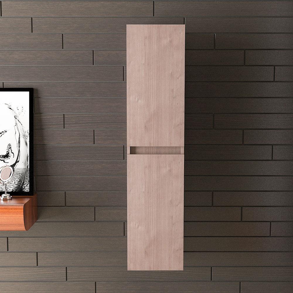 Alpenberger Lugano-H-150 Hochschrank, 2 Türen mit Softclose Funktion, Farbe Braun