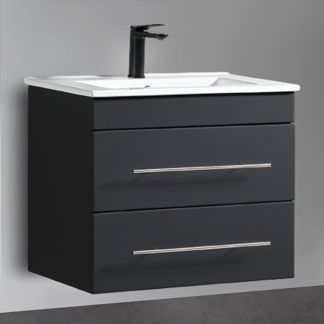 Alpenberger Keramik Waschbecken Mini 600/700/800 + Unterschrank Mini 600/700/800 | Weiß, Bamboo, Cement