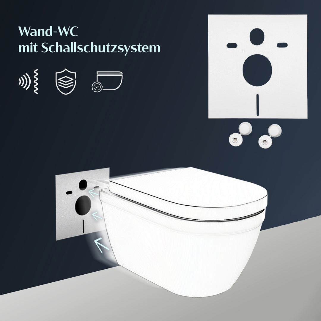 Alpenberger Wand-WC Komplettset spülrandlos mit Bidet-Funktion & Geberit Duofix UP320 Vorwandelement inkl. Soft-Close Sitz