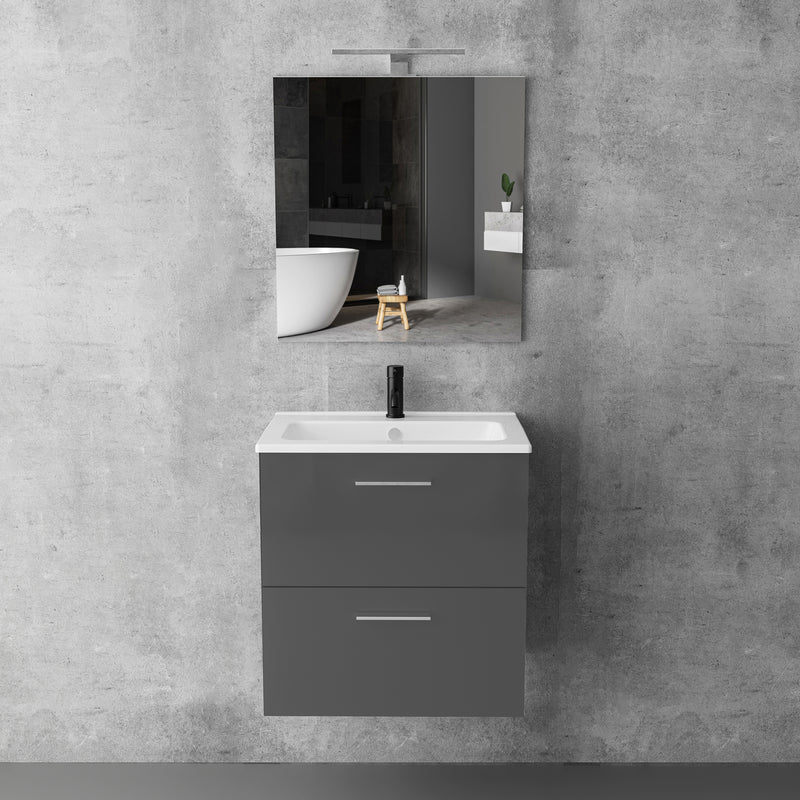 VITRA MIA 600 Badmöbel-Set mit Waschbecken & LED-Spiegel MIA 60
