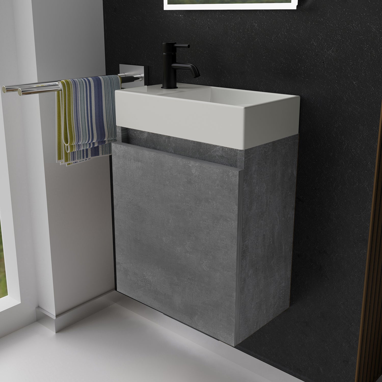Waschtischunterschrank Lugano 450 mit Waschbecken | Rechts