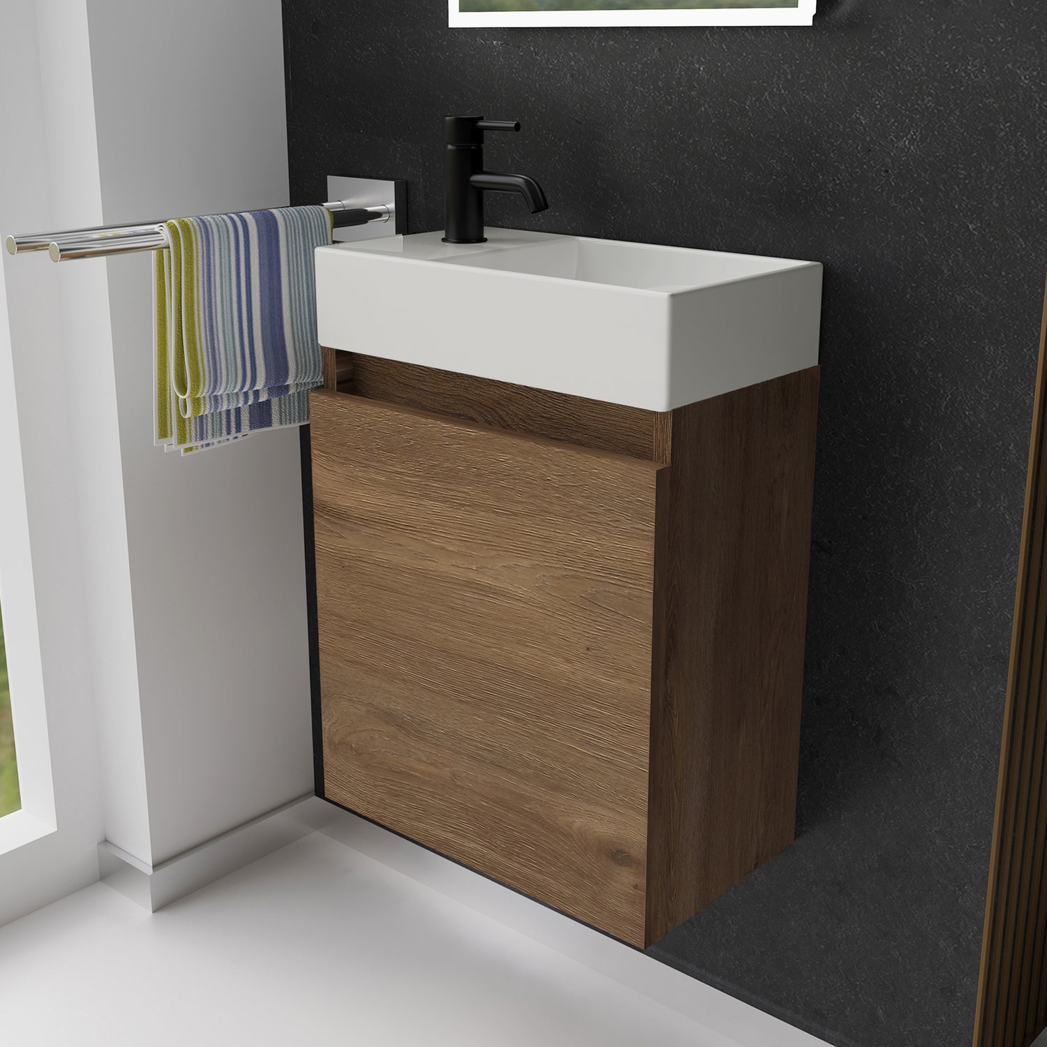 Waschtischunterschrank Lugano 450 mit Waschbecken | Rechts