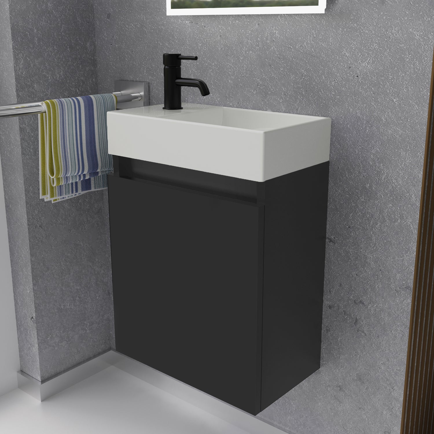 Waschtischunterschrank Lugano 450 mit Waschbecken | Rechts