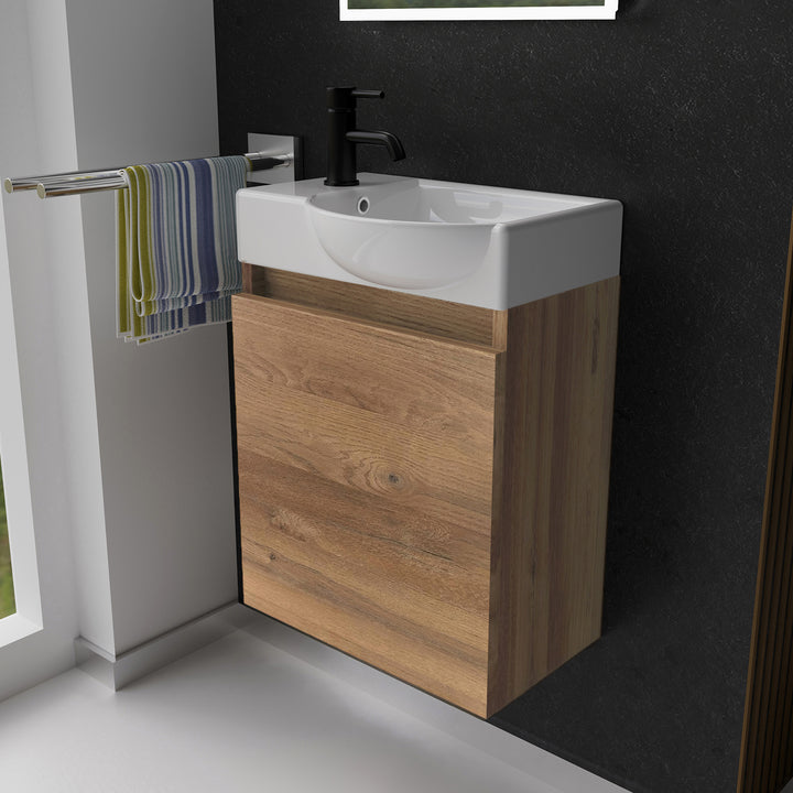 Alpenberger Keramik Waschbecken 340-Lugano-450 + Unterschrank Lugano-450 – Rechts oder Links – Verschiedene Farben