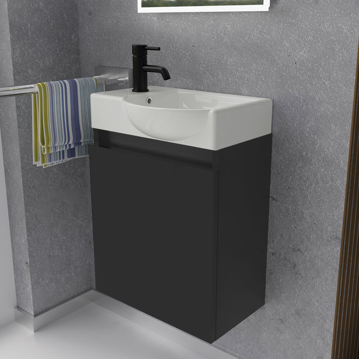 Alpenberger Keramik Waschbecken 340-Lugano-450 + Unterschrank Lugano-450 – Rechts oder Links – Verschiedene Farben