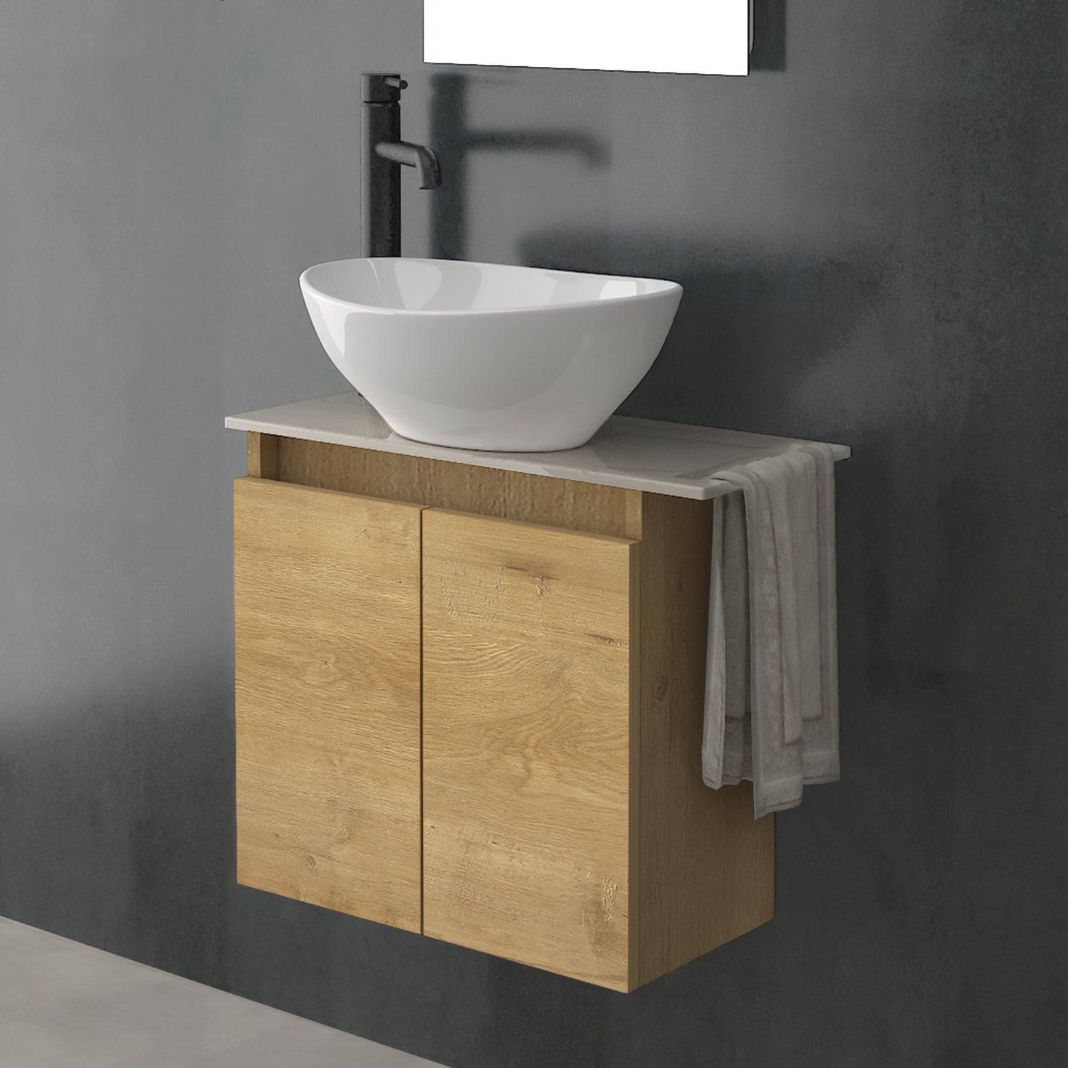 Waschtischunterschrank LUGANO 550 & Keramikplatte