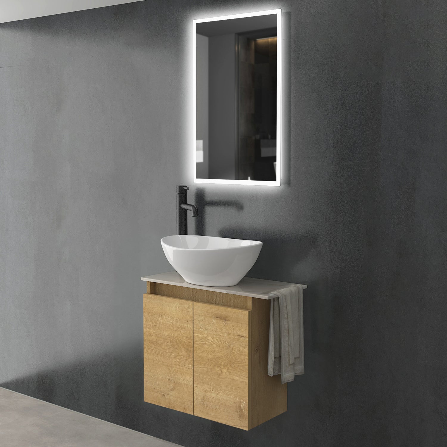 Waschtischunterschrank LUGANO 550 & Keramikplatte