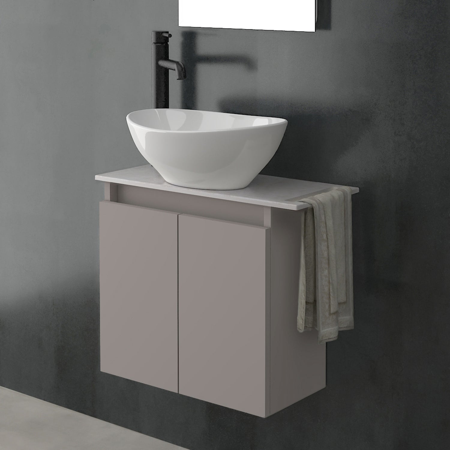 Waschtischunterschrank LUGANO 550 & Keramikplatte