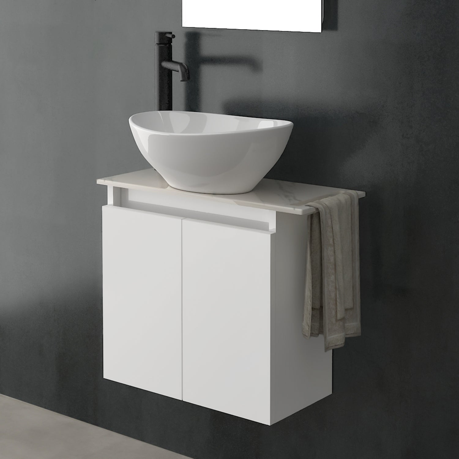 Waschtischunterschrank LUGANO 550 & Keramikplatte