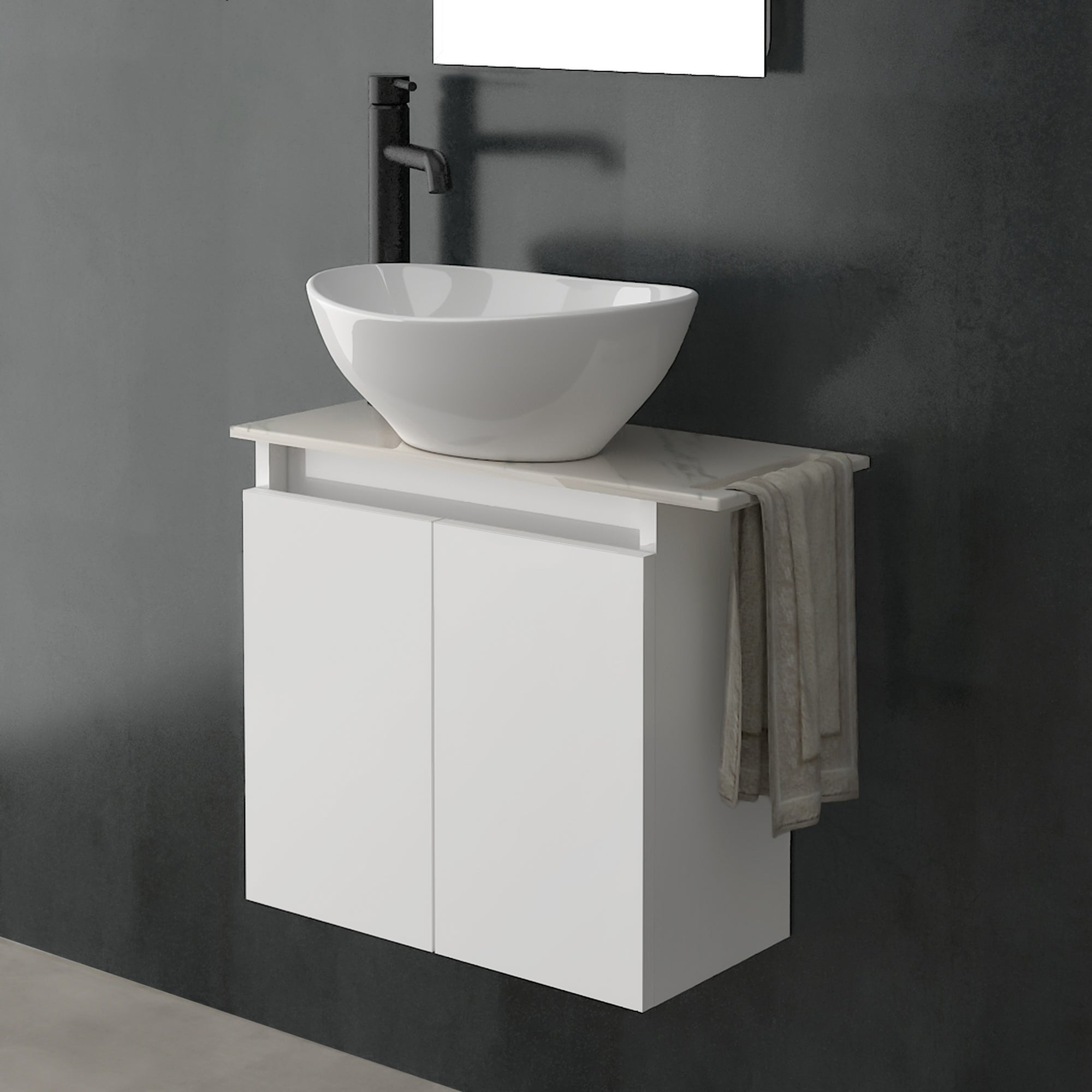 Waschtischunterschrank LUGANO 550 & Keramikplatte