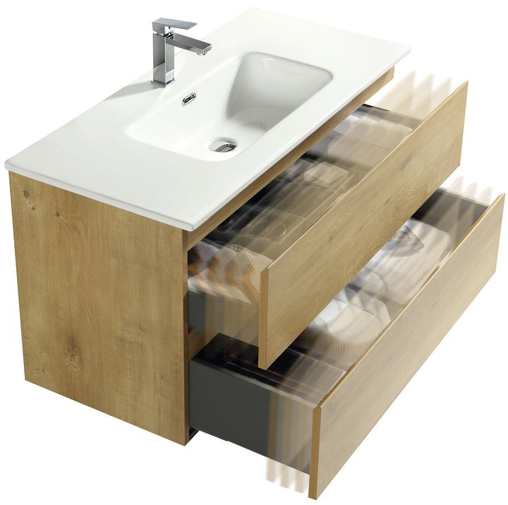 Alpenberger Set Vivento - 100 Unterschrank Eiche Natur