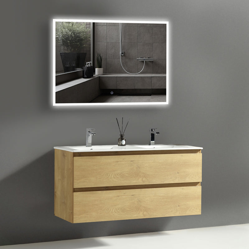 Waschbecken mit Unterschrank VIVENTO 120 & LED-Spiegel 120