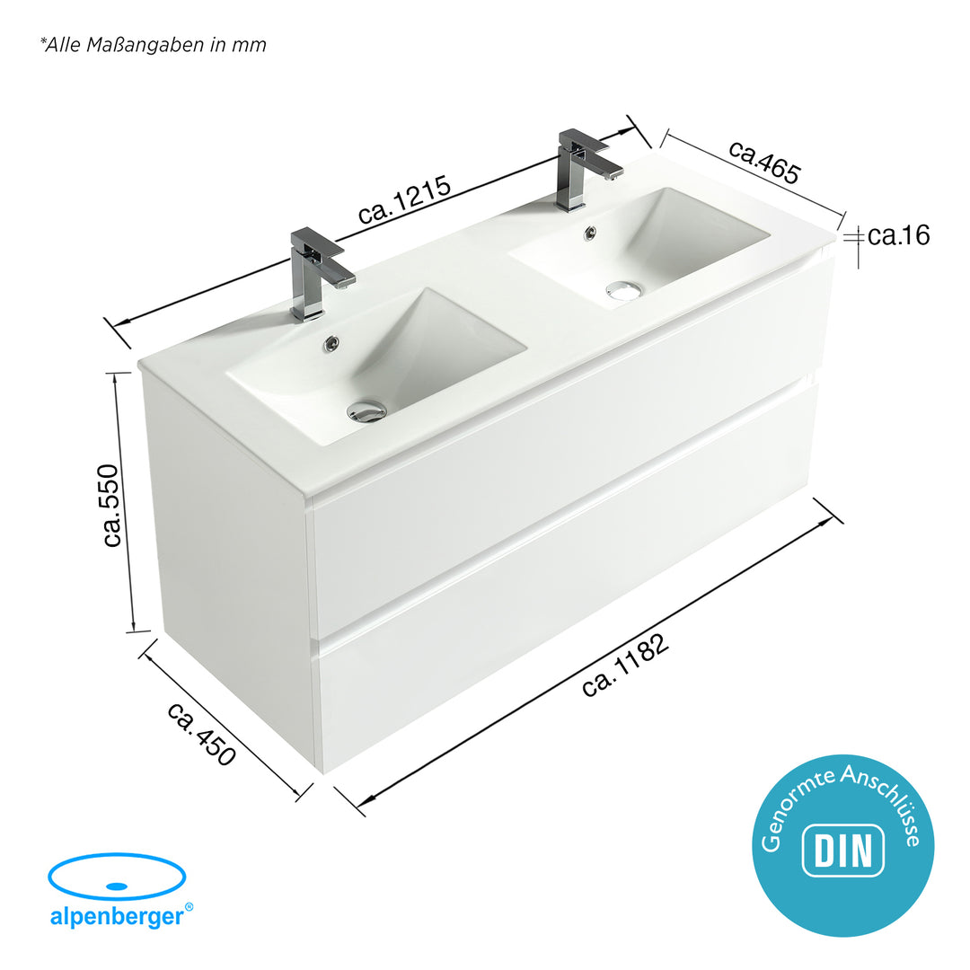 Alpenberger Set Vivento 120 weiss glänzend