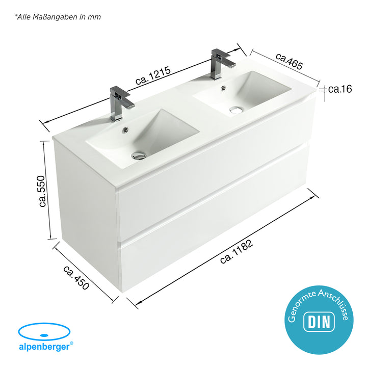 Alpenberger Set Vivento 120 weiss glänzend