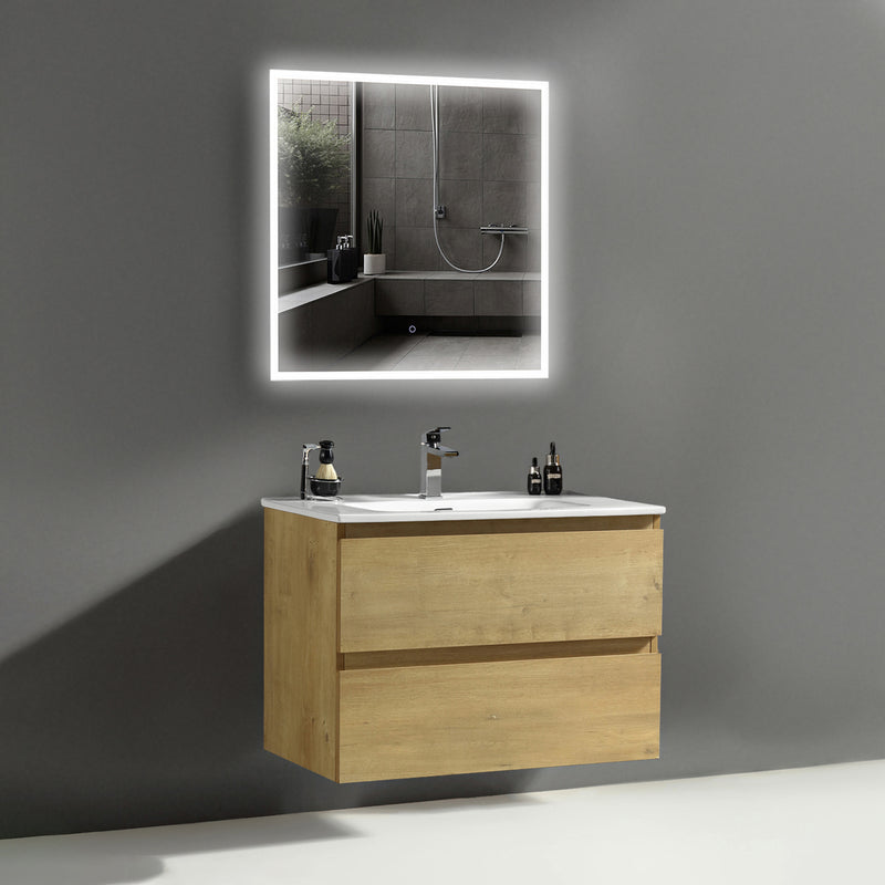 Waschtischunterschrank VIVENTO 80 mit LED-Spiegel VIVA 80
