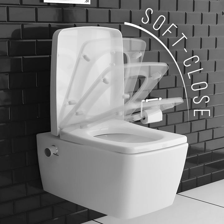 VitrA Metropole Tiefspüler Spülrandloses Keramik Dusch WC | WC Sitz Absenkautomatik | VitrA-Clean Beschichtung