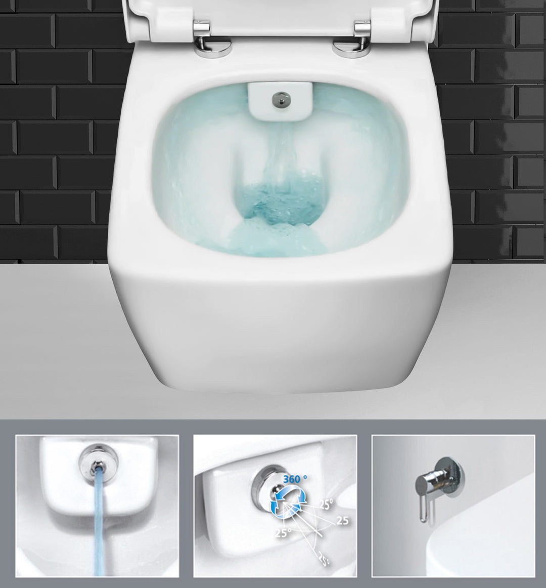 VitrA Metropole Tiefspüler Spülrandloses Keramik Dusch WC | WC Sitz Absenkautomatik | VitrA-Clean Beschichtung