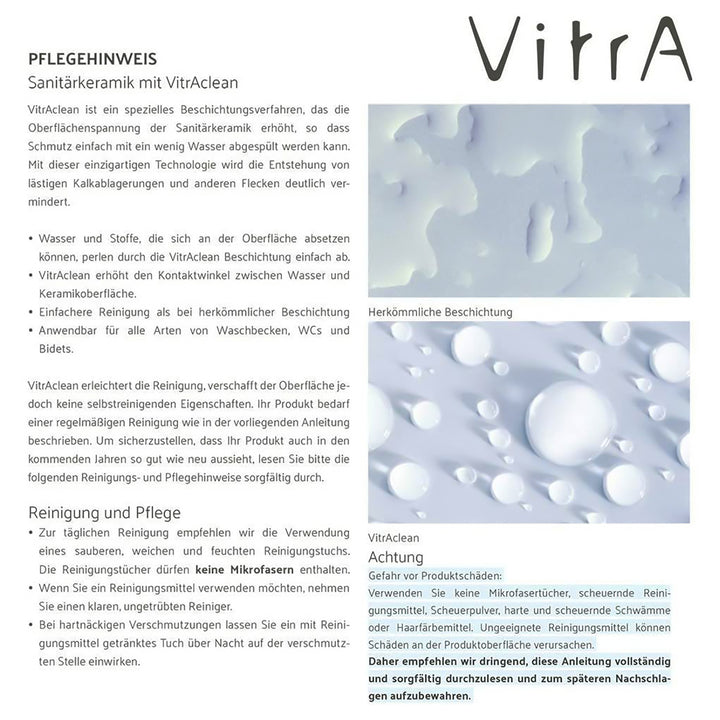 VitrA Metropole Tiefspüler Spülrandloses Keramik Dusch WC | WC Sitz Absenkautomatik | VitrA-Clean Beschichtung