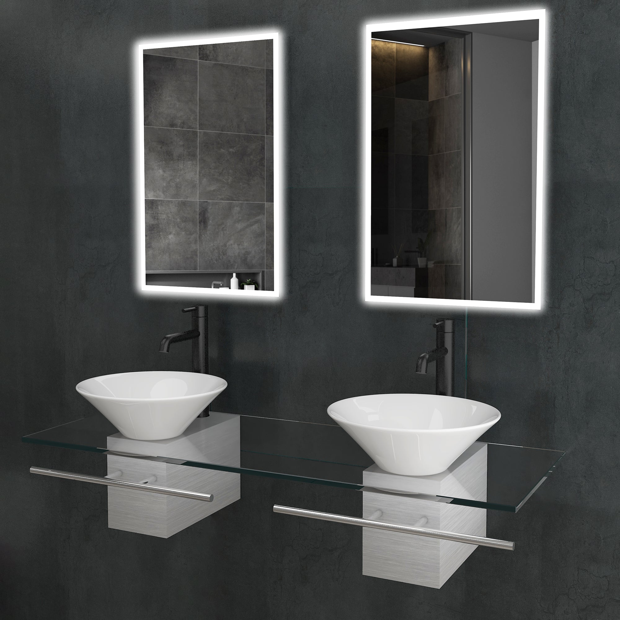 Doppel Aufsatzwaschbecken Set 5266