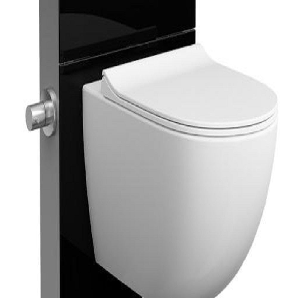 VitrA Vitrus Stand-Spülkasten: Schwarz mit Armatur für Hänge-Dusch WC