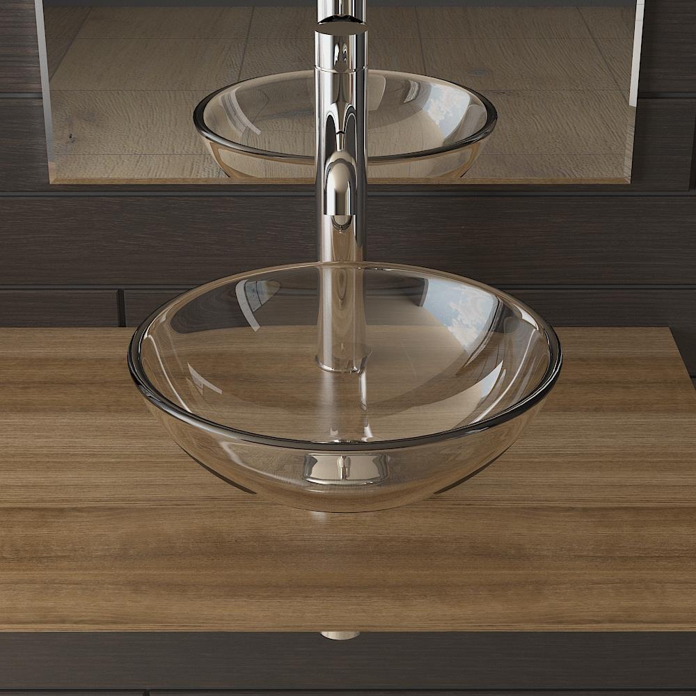 Alpenberger Klarglasschale  Ø 38cm, rundes Klarglas Waschbecken