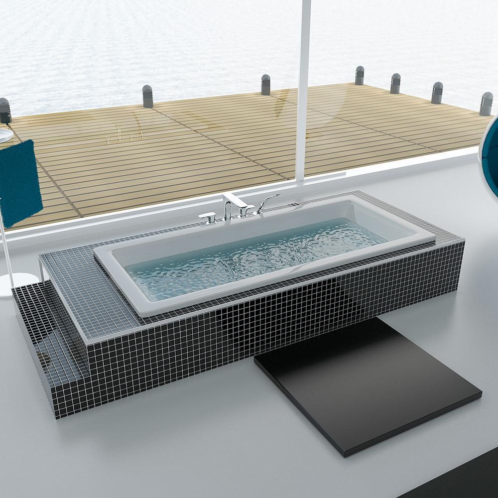 Alpenberger Rechteckige Design Badewanne Alpen 201 aus Sanitäracryl