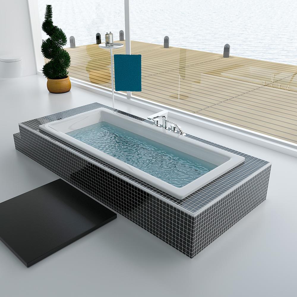Alpenberger Rechteckige Design Badewanne Alpen 201 aus Sanitäracryl