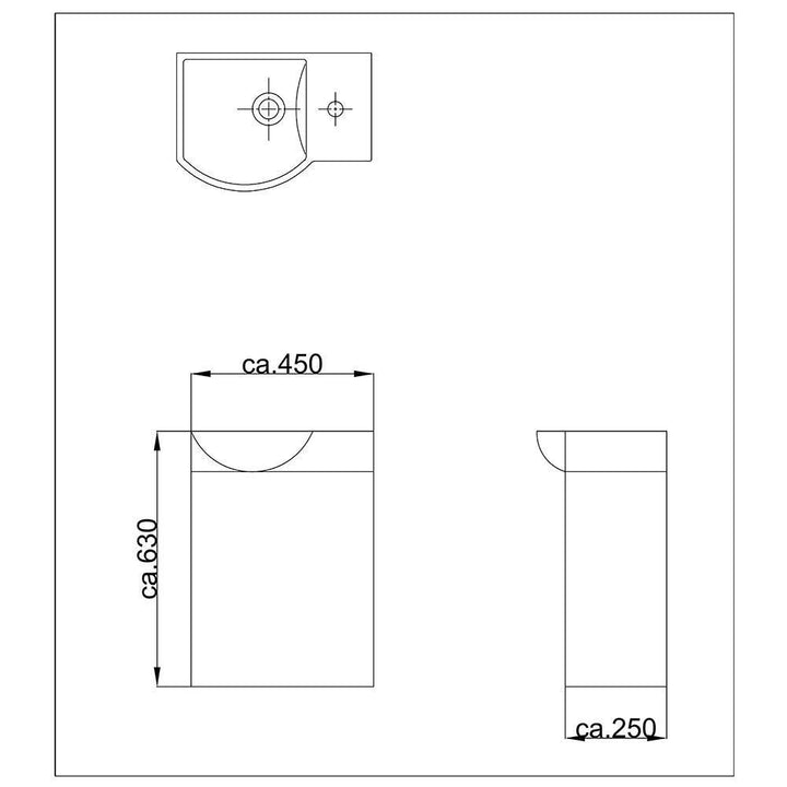 Alpenberger Lugano 450 Badmöbel Set in Weiß: Perfekte Gäste WC Lösung