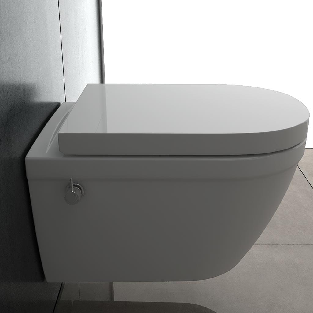 Alpenberger Almeira 8250 Hänge Dusch WC mit Armatur & Spülrandlos