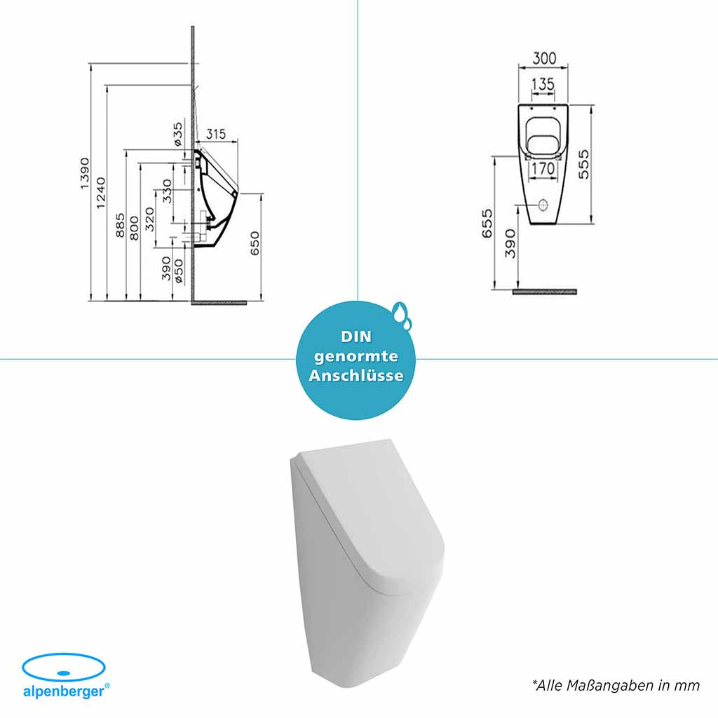 VitrA Options Pure Style Urinal mit Antibakterieller Beschichtung
